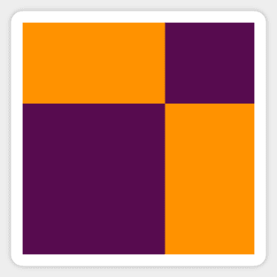 Two Colored Off Centered Square Pattern - Purple and Orange - Abstract and Minimal Throw Sticker